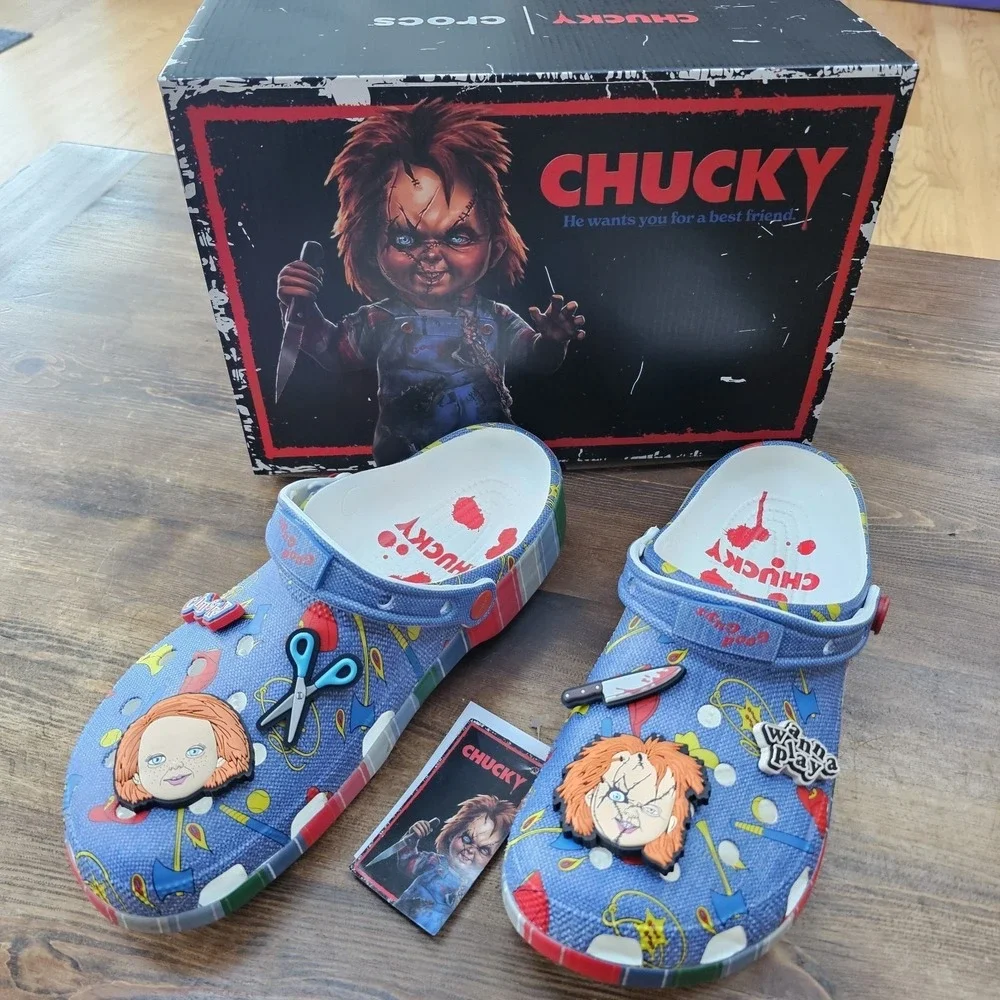 CROCS Classic Chucky Clogs Mens 10/Womens 12 Slip On Shoes Halloween NEW